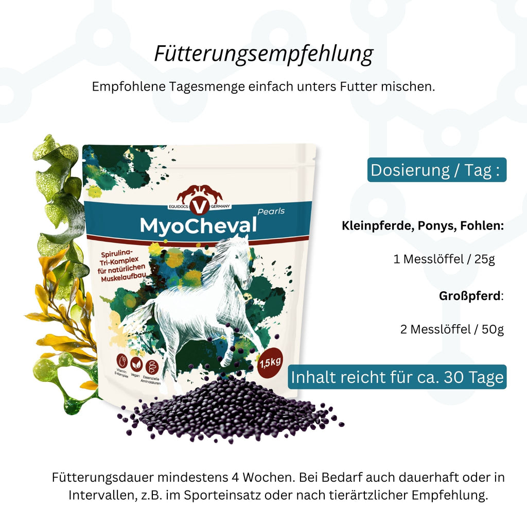 Equidocs MyoCheval Muskelaufbau Pearls für Pferde 1500g B-WARE