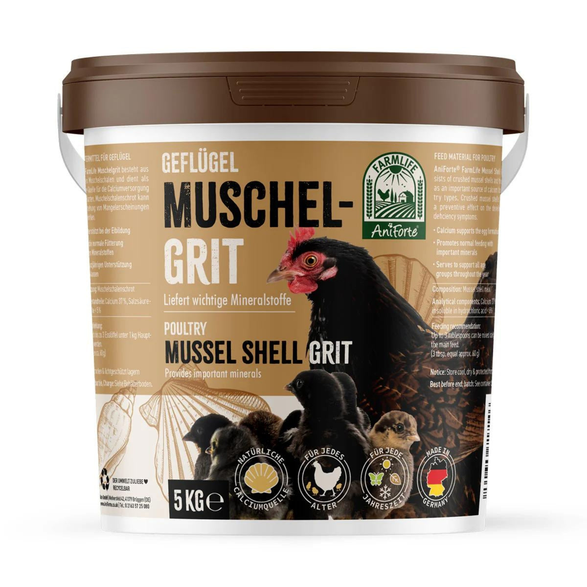 AniForte Farmlife Muschelgrit für Hühner 5000g