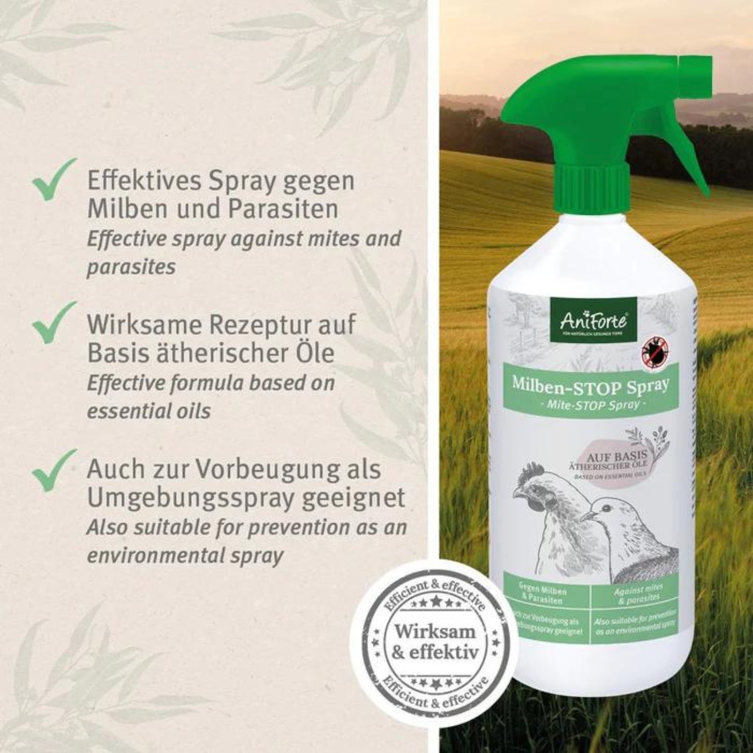 AniForte Milben-STOP Spray für Hühner 1000ml