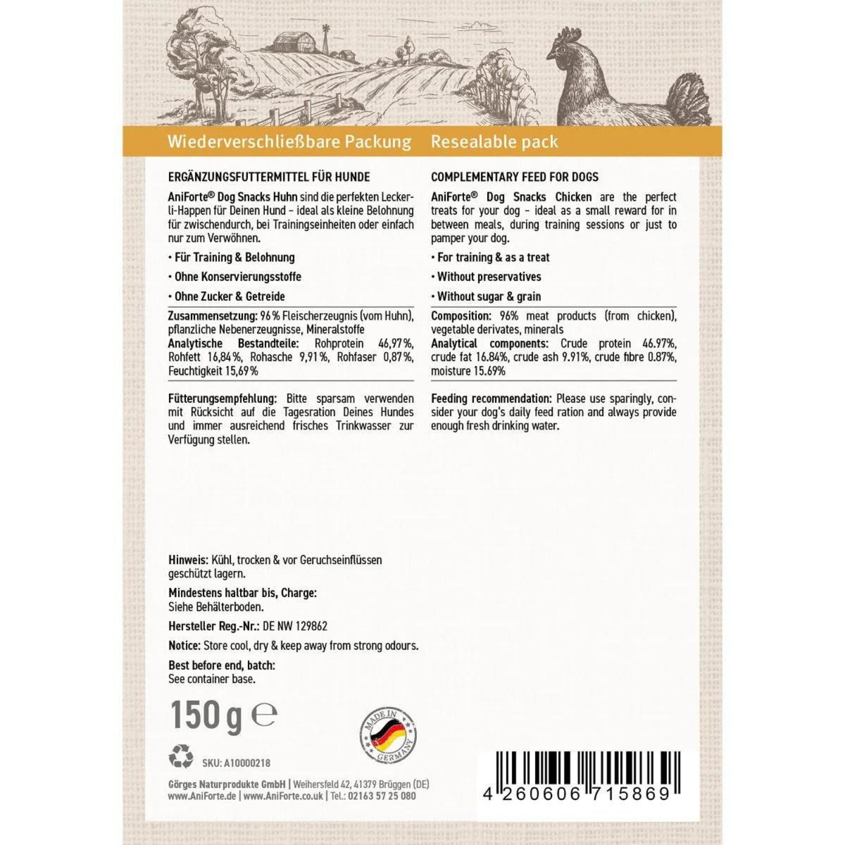 AniForte Dog Snacks Huhn 150g