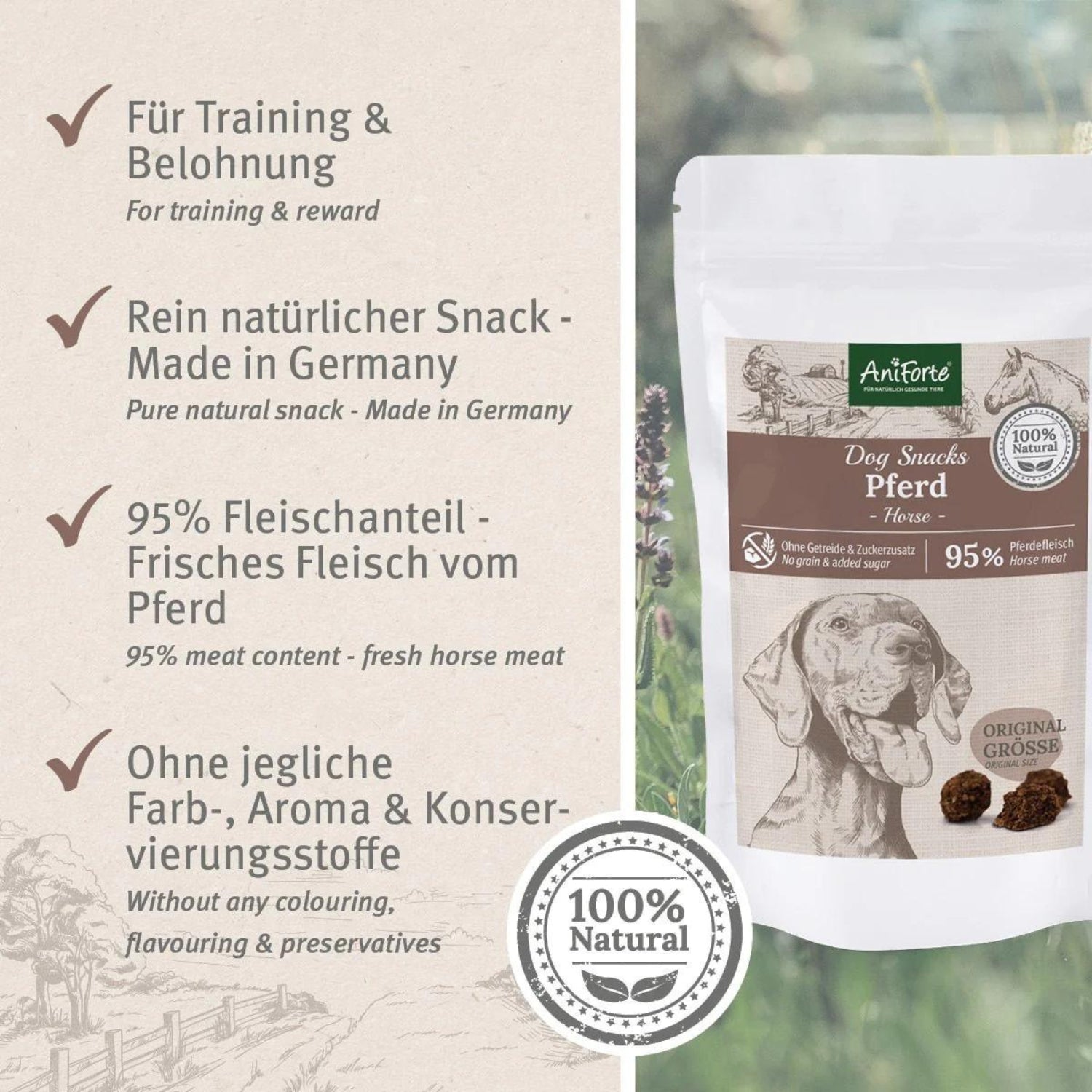 AniForte Dog Snacks Pferd 150g