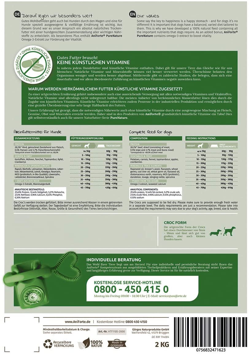 AniForte Trockenfutter CountryBeef für Hunde 2kg