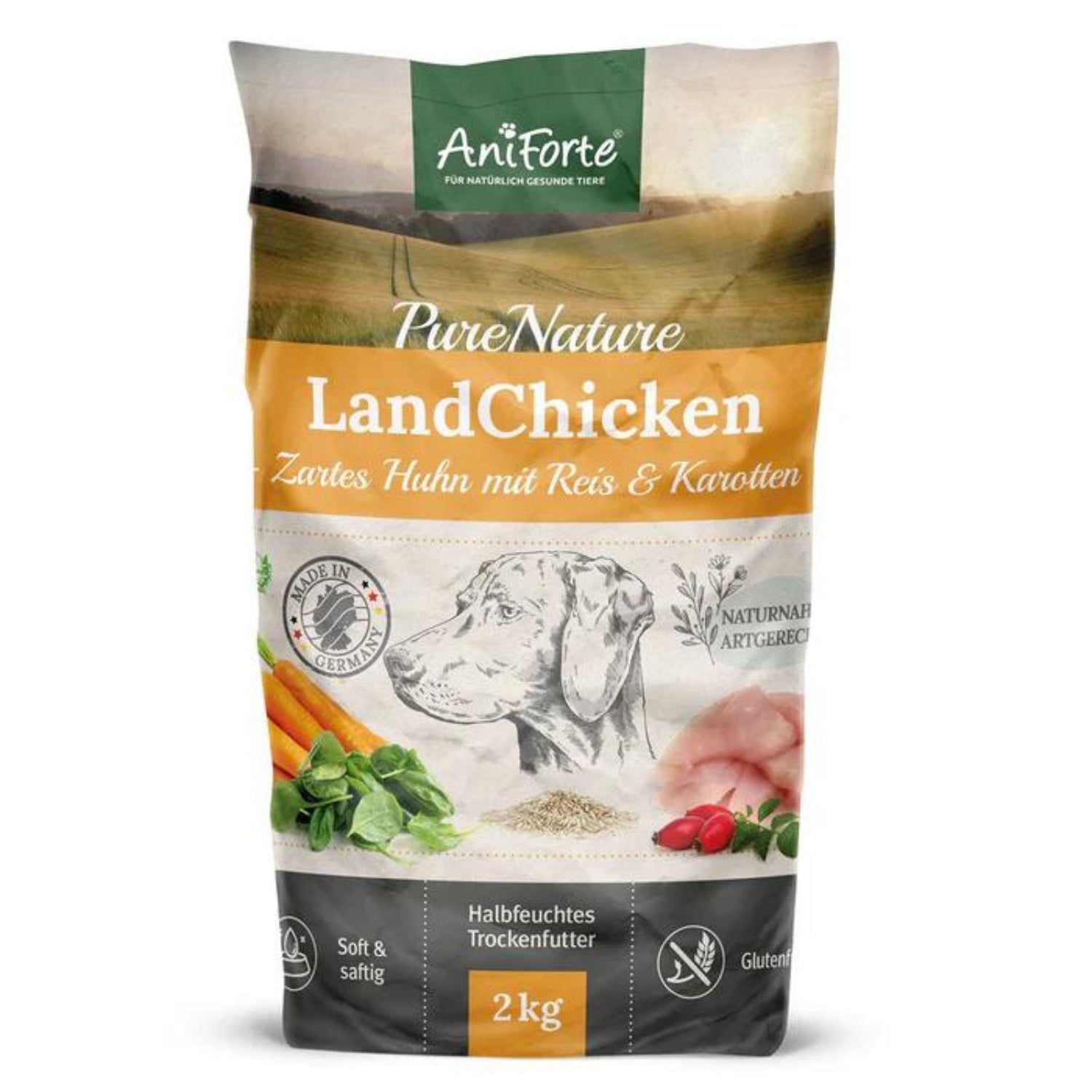 AniForte Trockenfutter LandChicken für Hunde 2kg