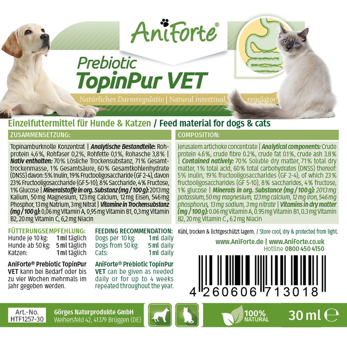 AniForte Prebiotic TopinPur VET für Hunde und Katzen 30ml