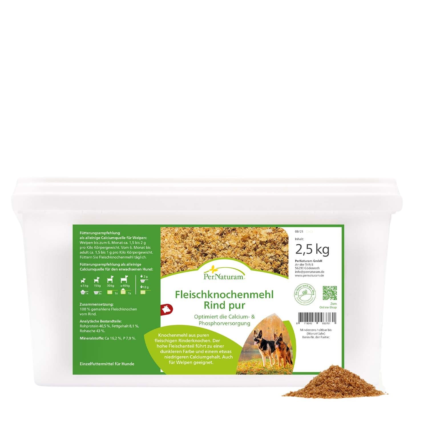 PerNaturam Fleischknochenmehl Rind pur 2500g