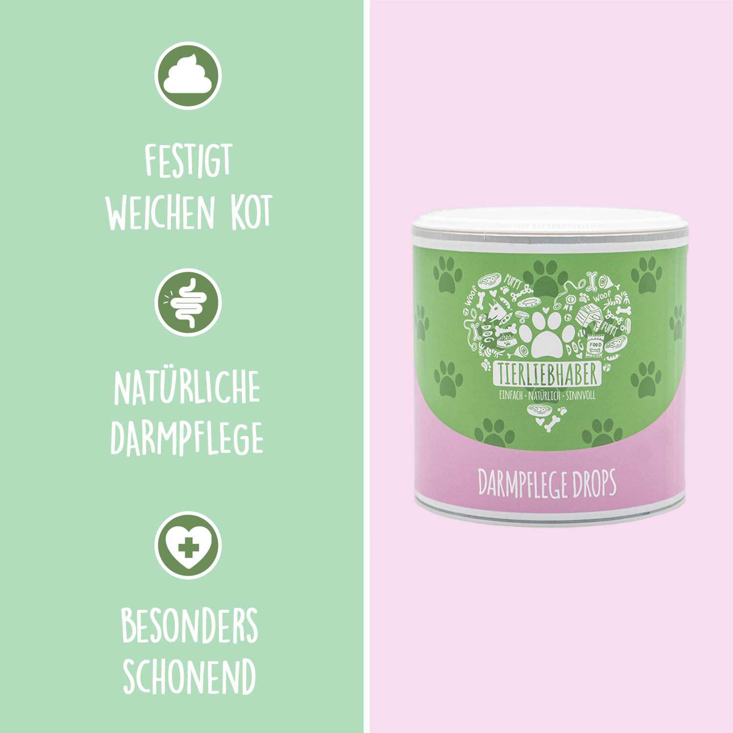 Tierliebhaber Darmpflege Drops für Hunde 350 g MHD 01.03.2026