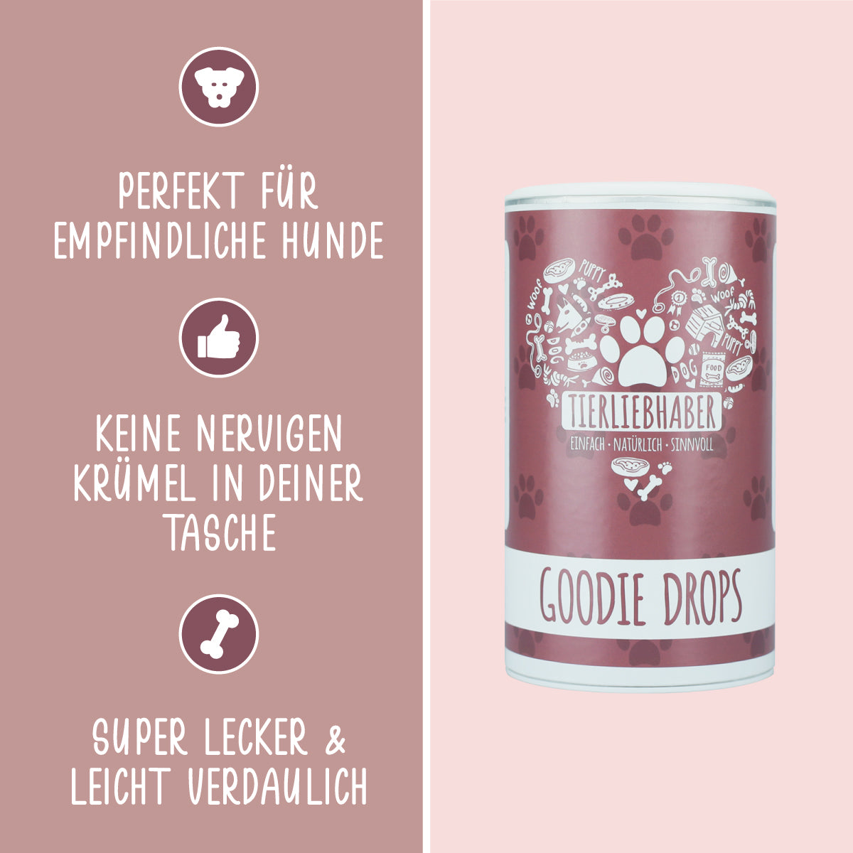 Tierliebhaber Goodie Drops für Hunde 250 g