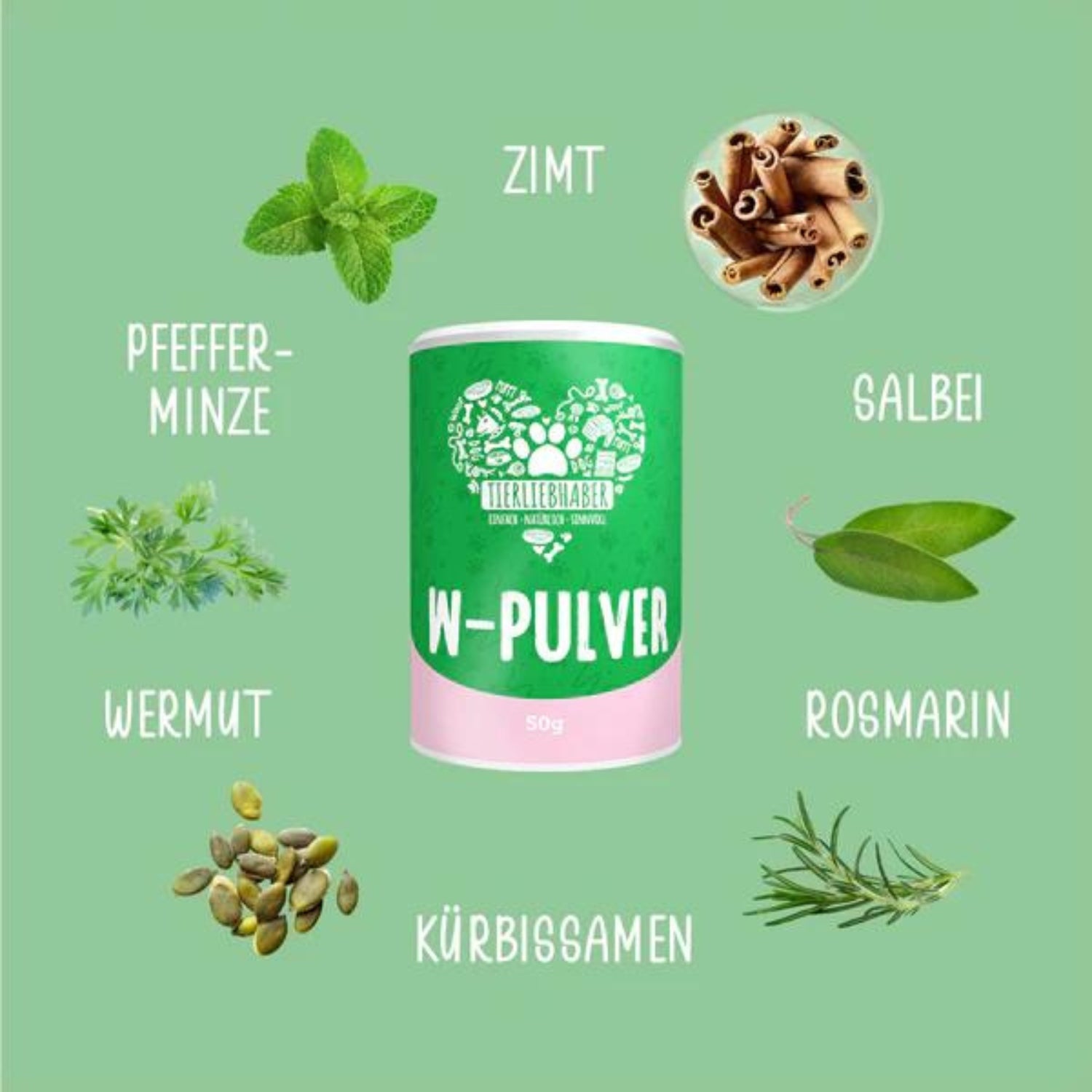 Tierliebhaber W-Pulver für Hunde 50 g MHD 01.05.2026