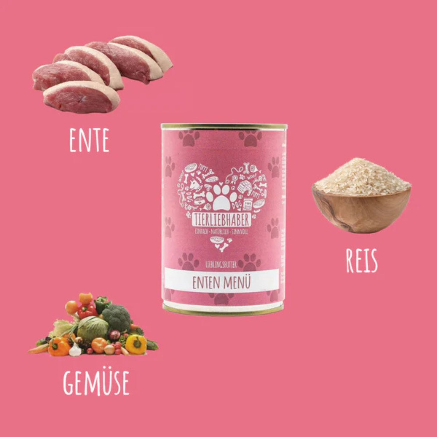 Tierliebhaber Lieblingsfutter Enten Menü für Hunde 400 g MHD 19.04.2026
