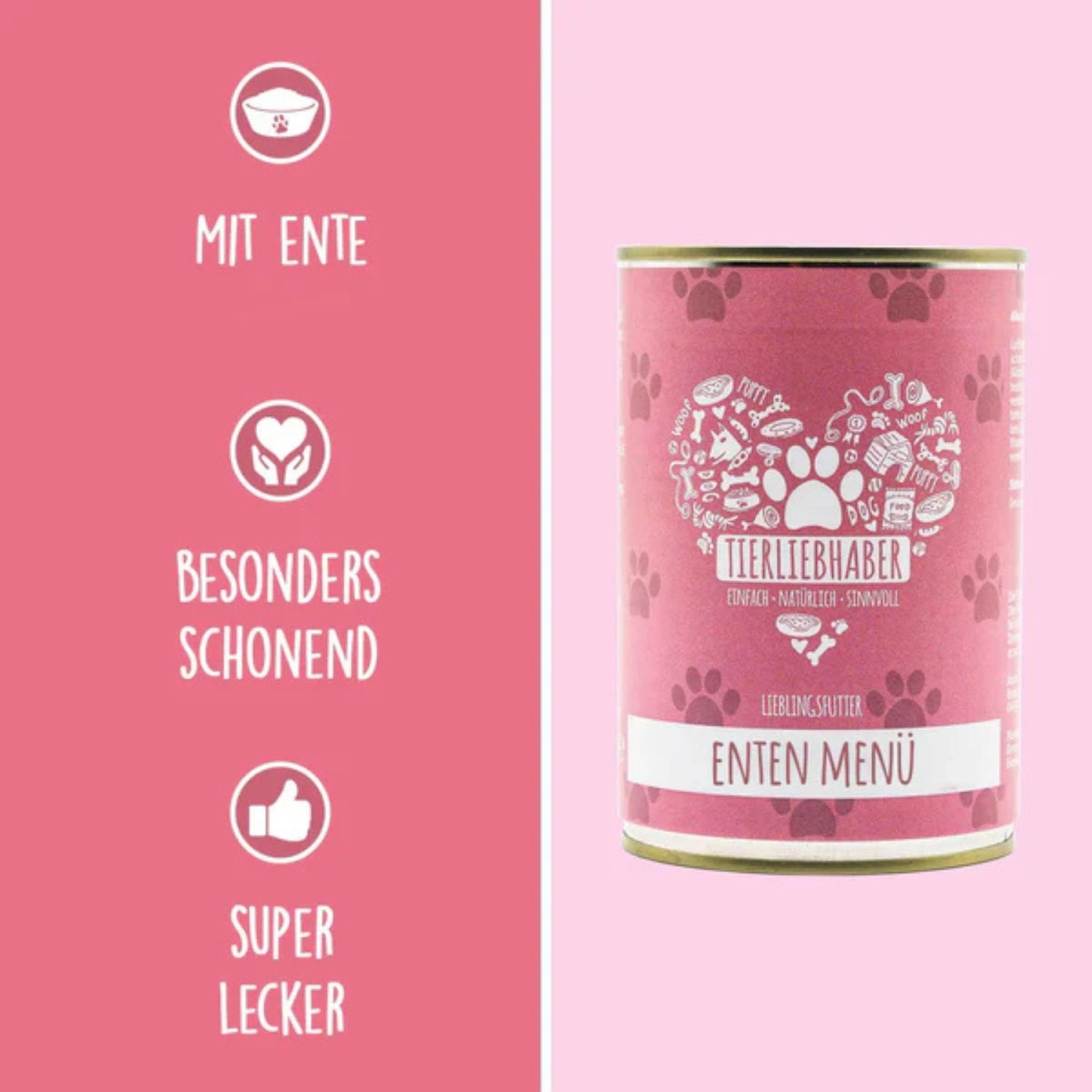 Tierliebhaber Lieblingsfutter Enten Menü für Hunde 400 g