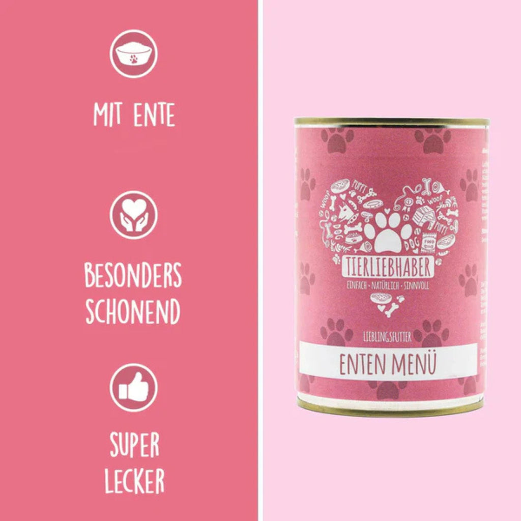 Tierliebhaber Lieblingsfutter Enten Menü für Hunde 400 g