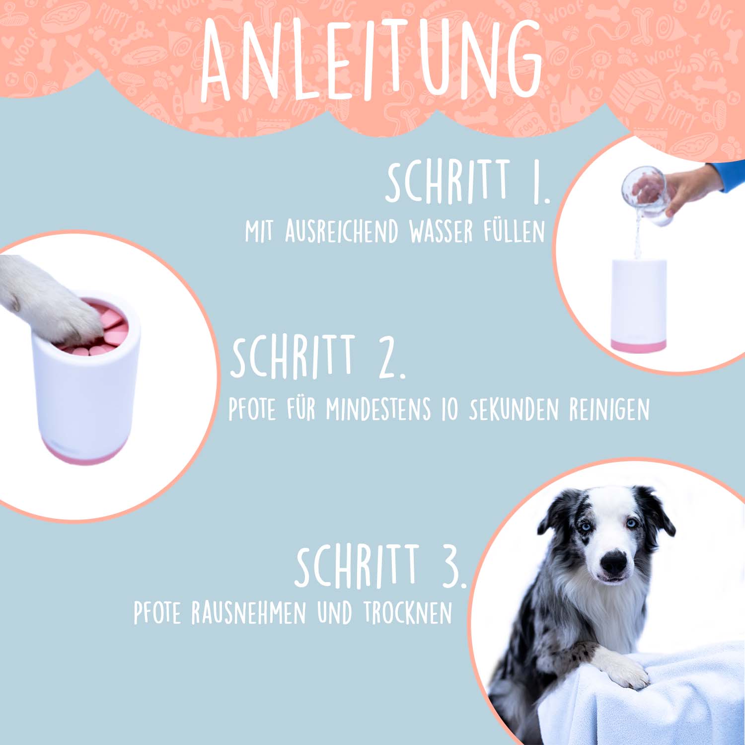 Tierliebhaber Pfötchen Reiniger Pink