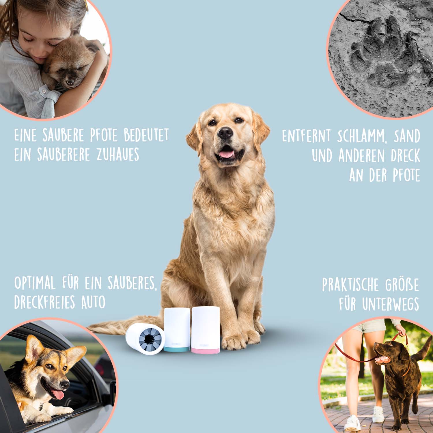 Tierliebhaber Pfötchen Reiniger Pink