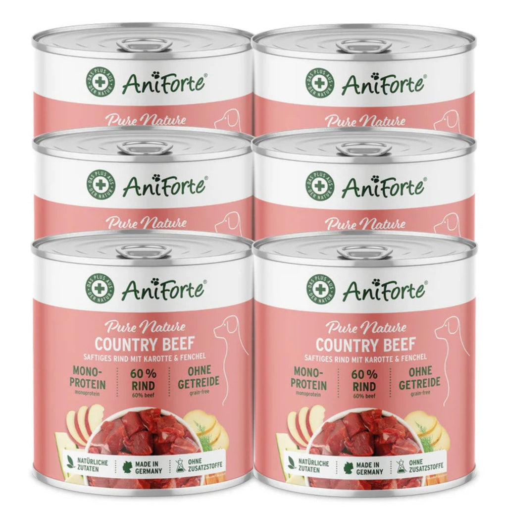AniForte Nassfutter CountryBeef für Hund 6 x 800g