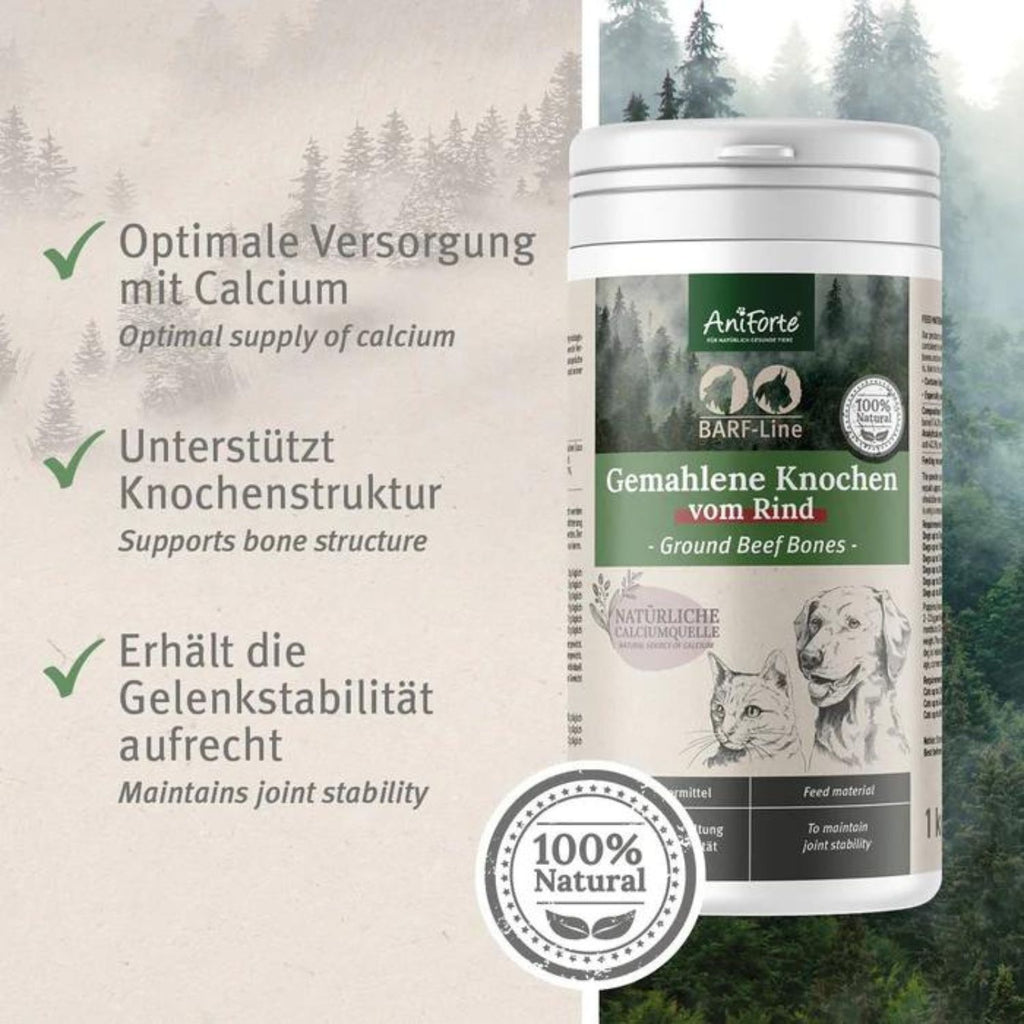 AniForte BARF-Line Gemahlene Knochen für Hund und Katze 500g MHD 30.10.2026