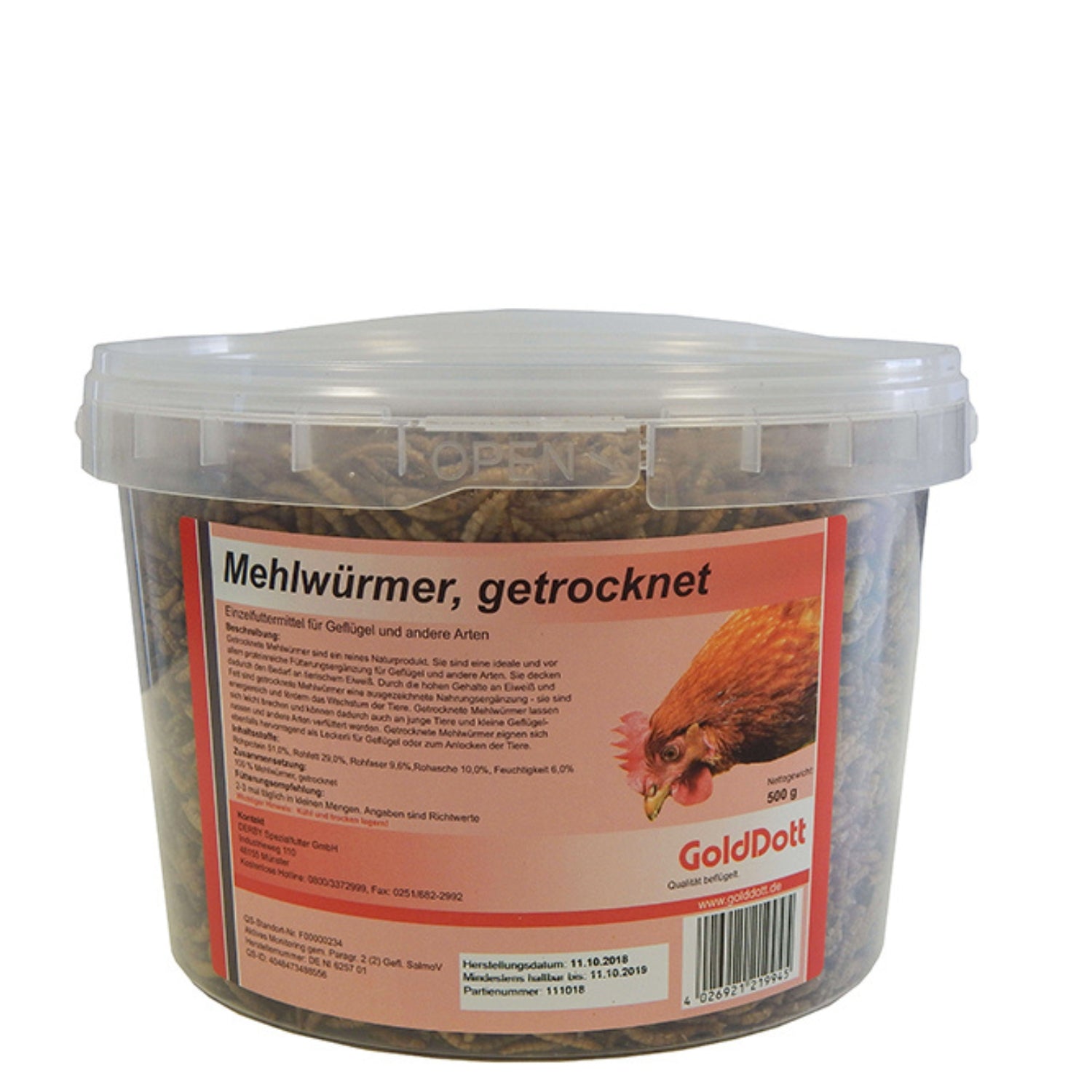 GoldDott Mehlwürmer getrocknet 500g