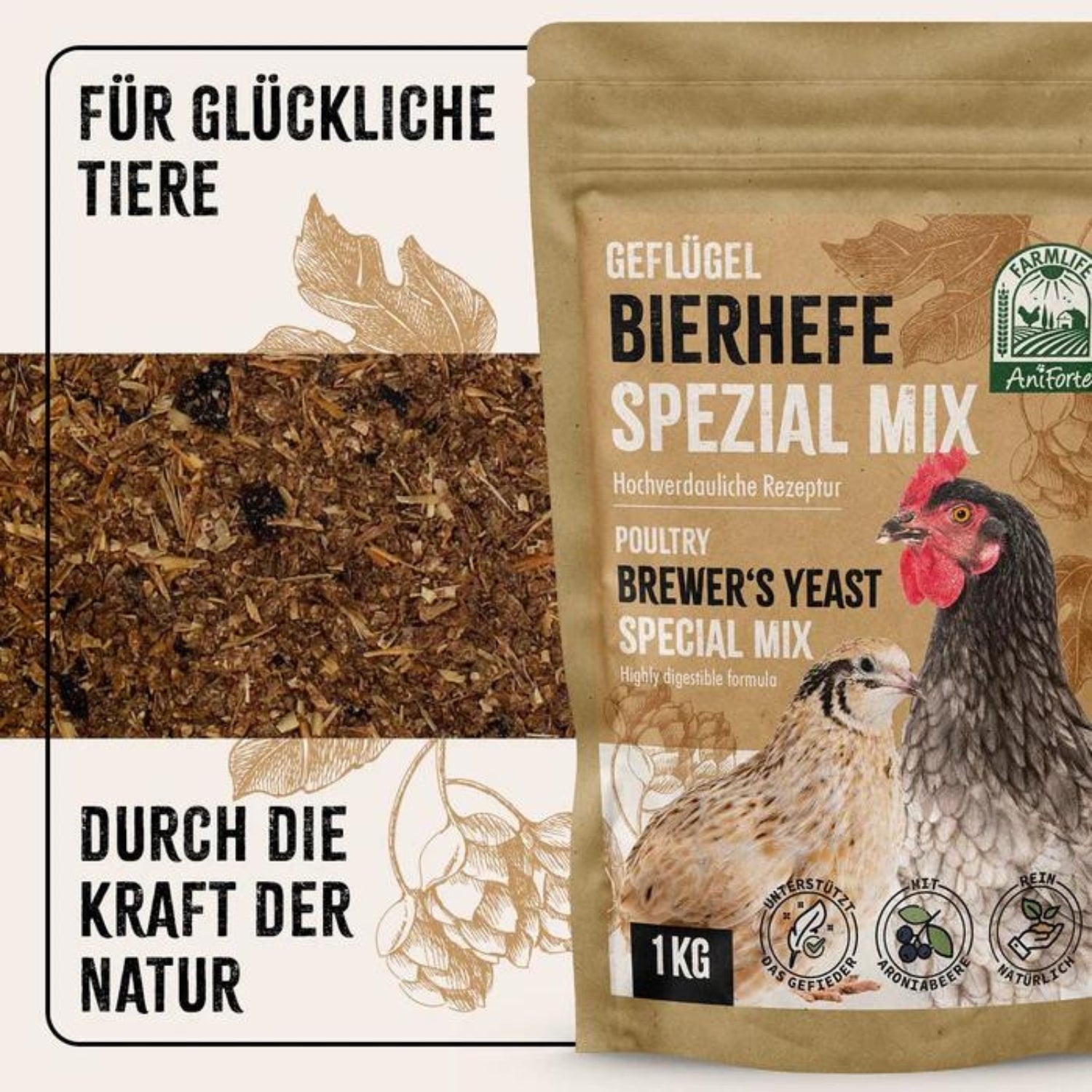 AniForte FarmLife Geflügel Bierhefe Spezial-Mix 1000g