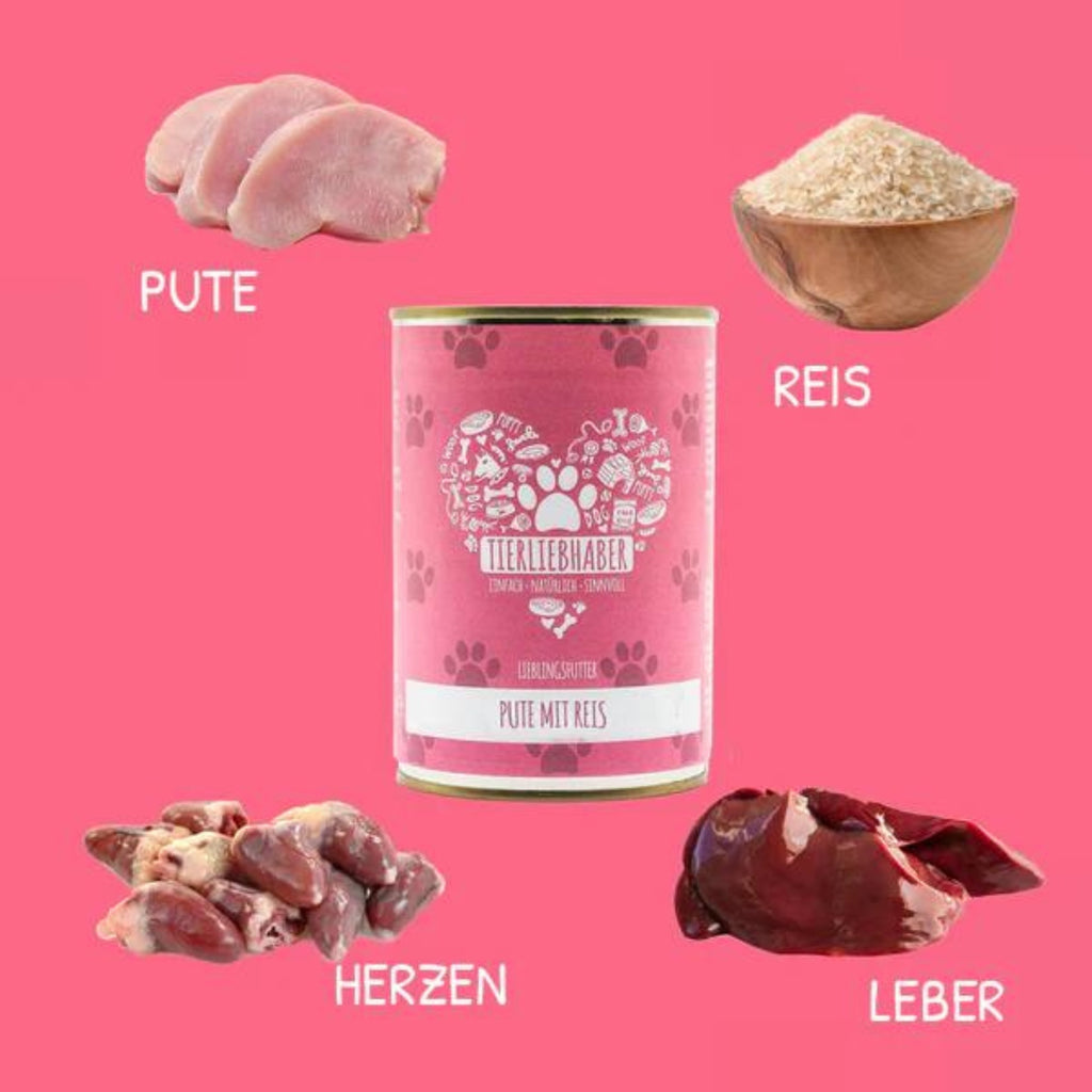Tierliebhaber Lieblingsfutter Pute mit Reis 400g