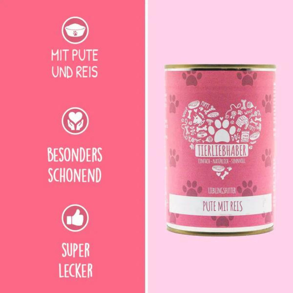 Tierliebhaber Lieblingsfutter Pute mit Reis 400g