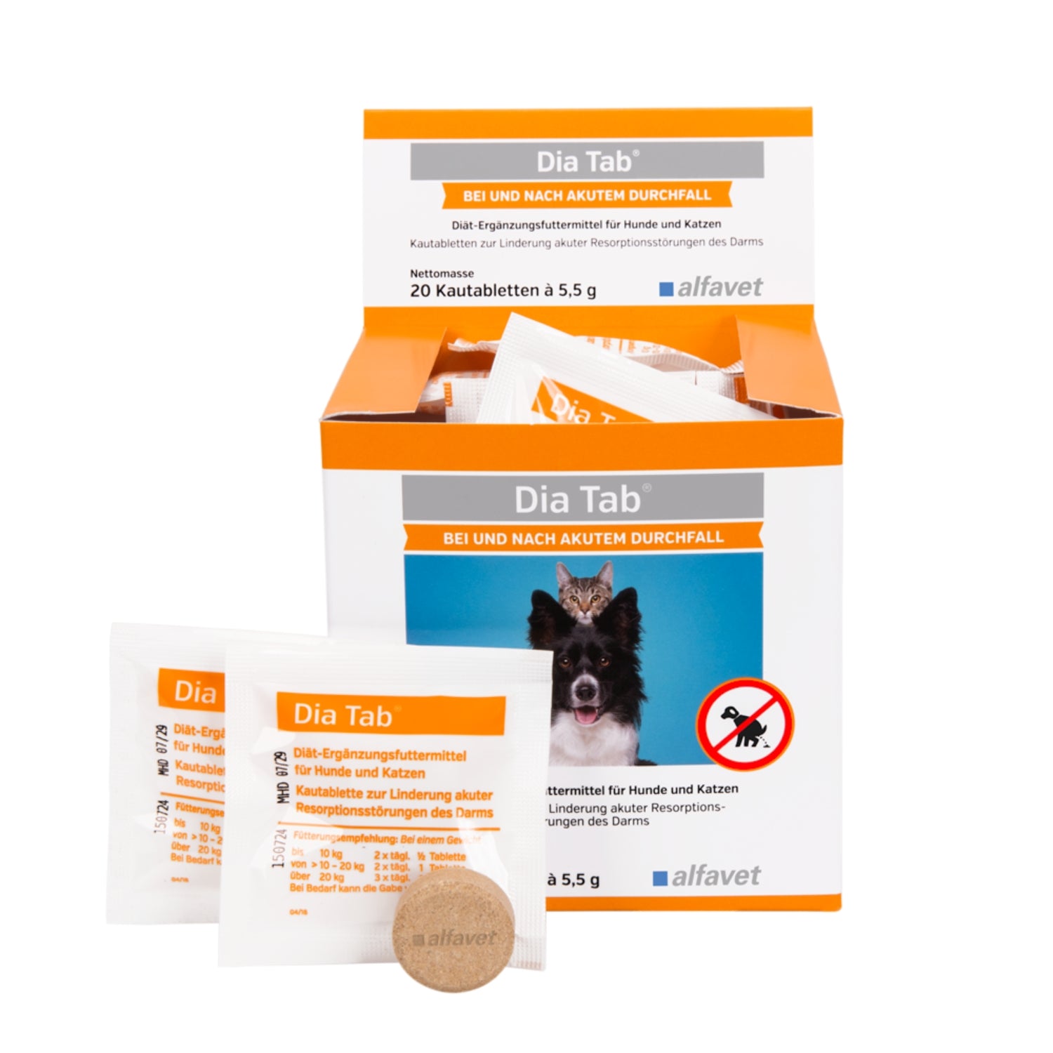 Dia Tab 20x5,5g Kautabletten Hund Katze