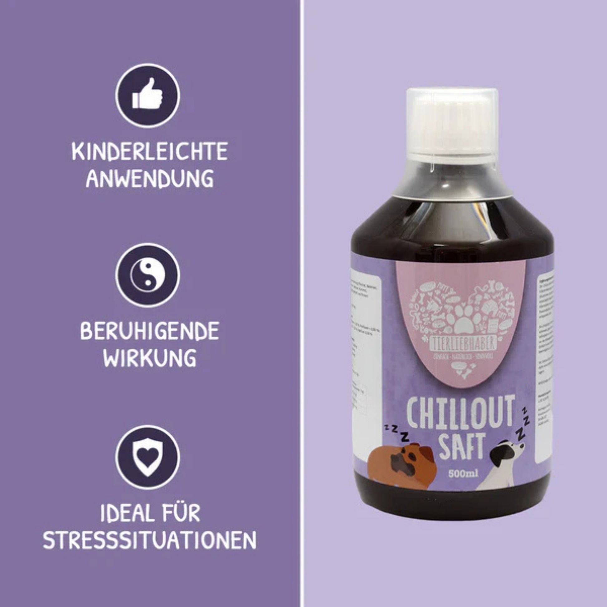 Tierliebhaber Chillout Saft für Hunde 500ml MHD 01.02.2026