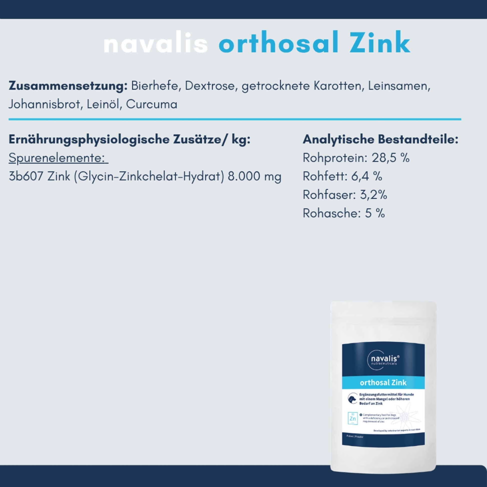 navalis orthosal Zink dog Pulver für Hunde 150g