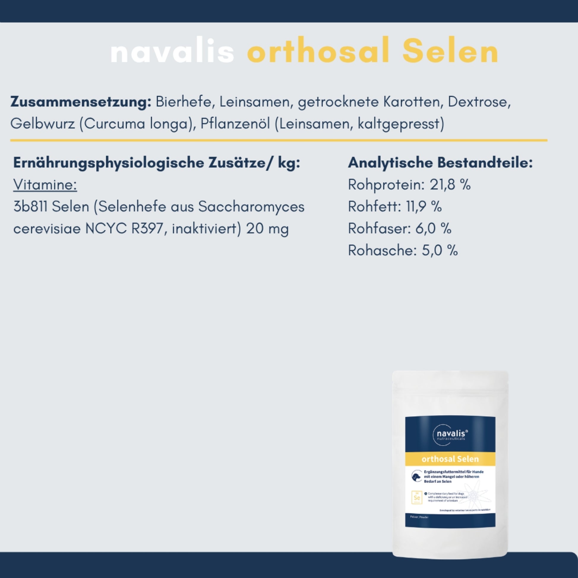navalis orthosal Selen dog Pulver für Hunde 150g
