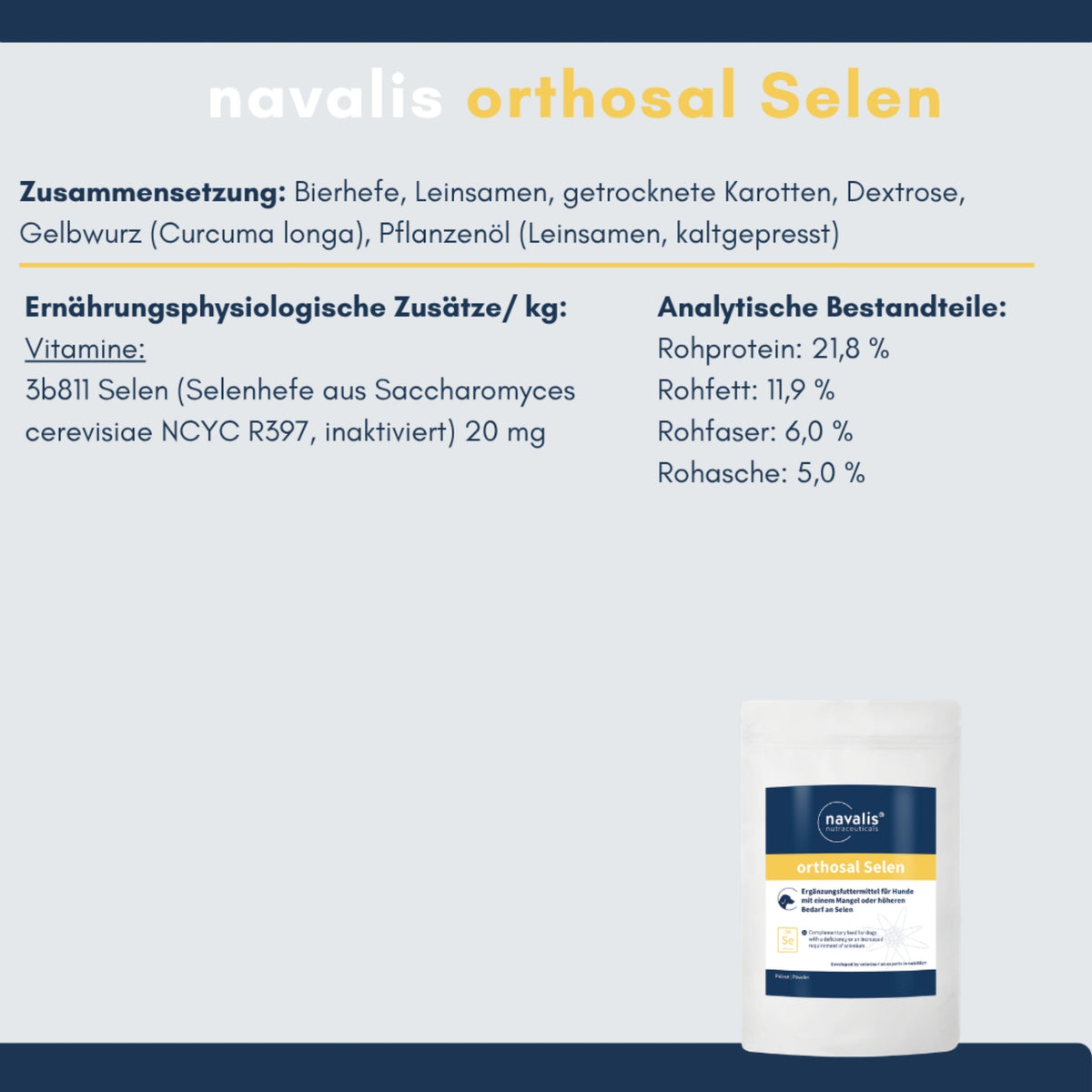 navalis orthosal Selen dog Pulver für Hunde 150g