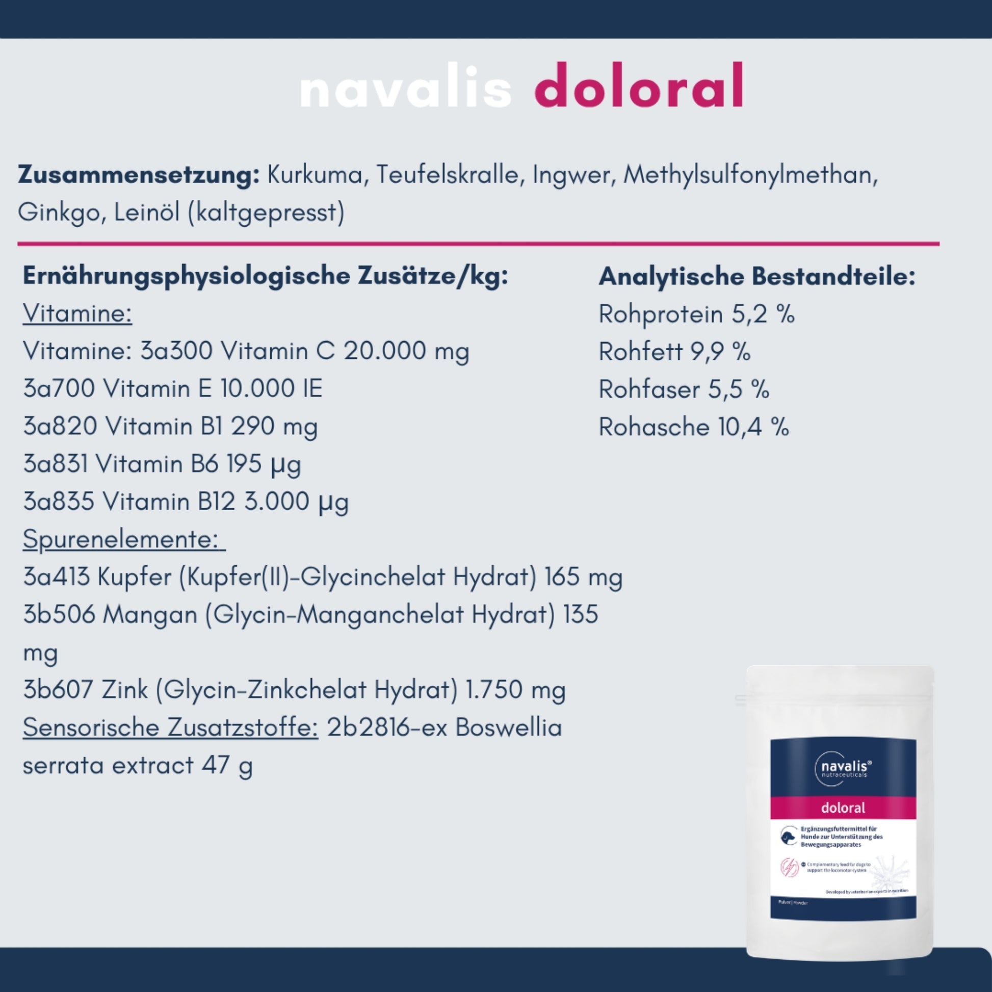 navalis doloral dog Pulver für Hunde 160g