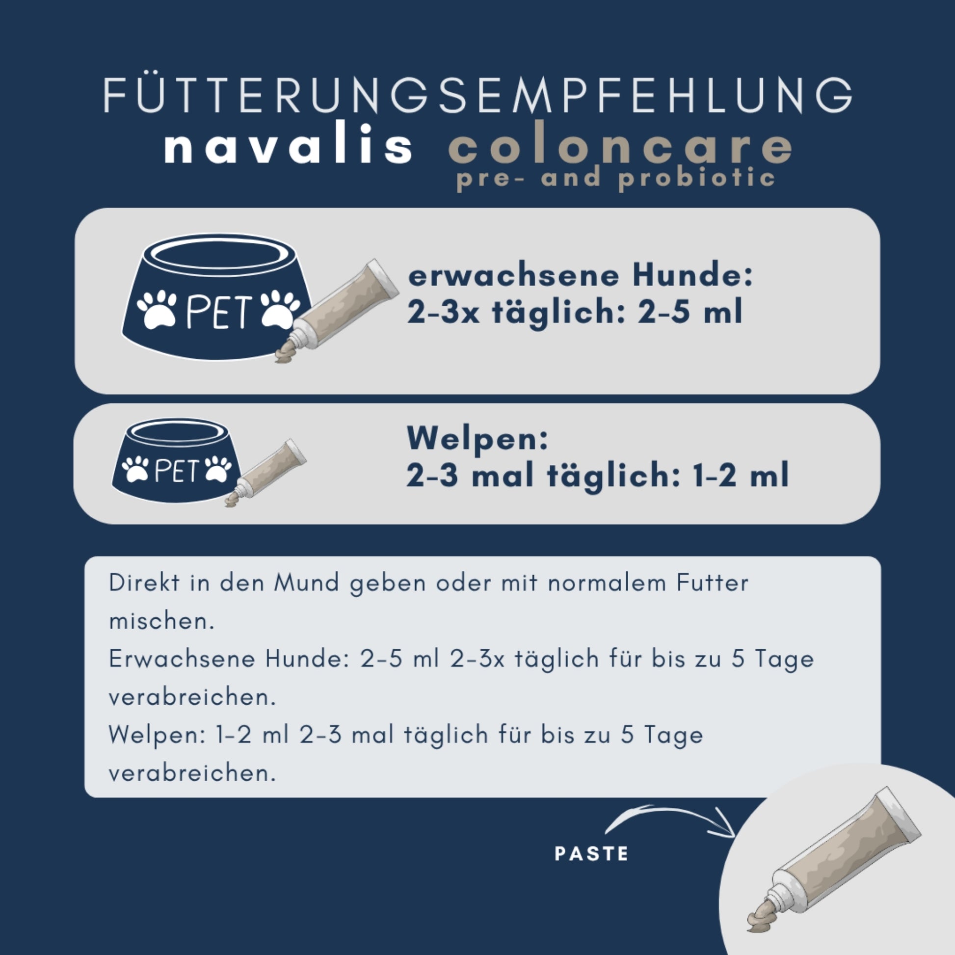 navalis coloncare pro- und präbiotic dog Paste für Hunde 30ml