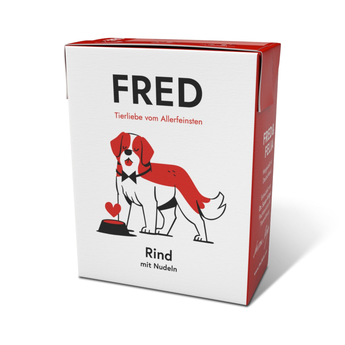 FRED & FELIA FRED Rind mit Nudeln Nassfutter für Hunde 10x390g